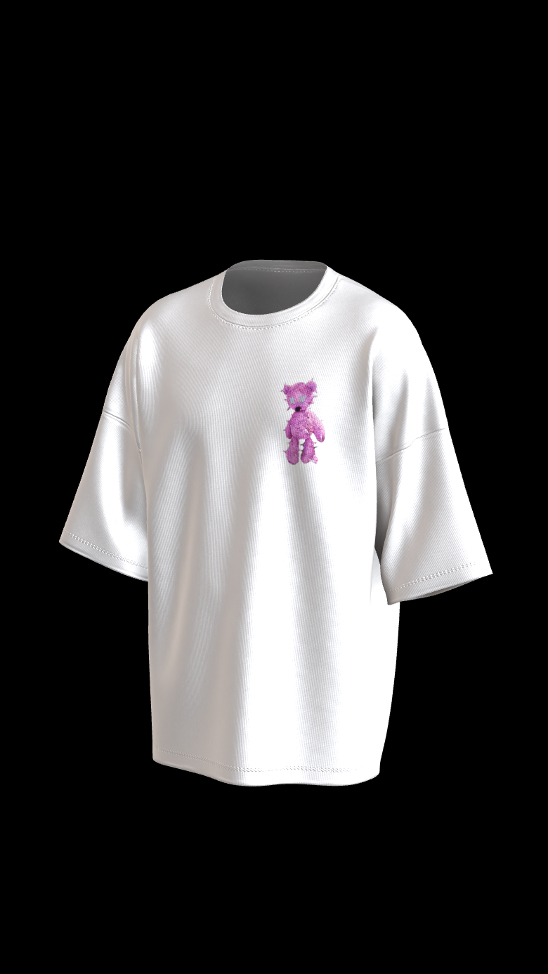 “FREEDOM Bear” Oversized Tee – White